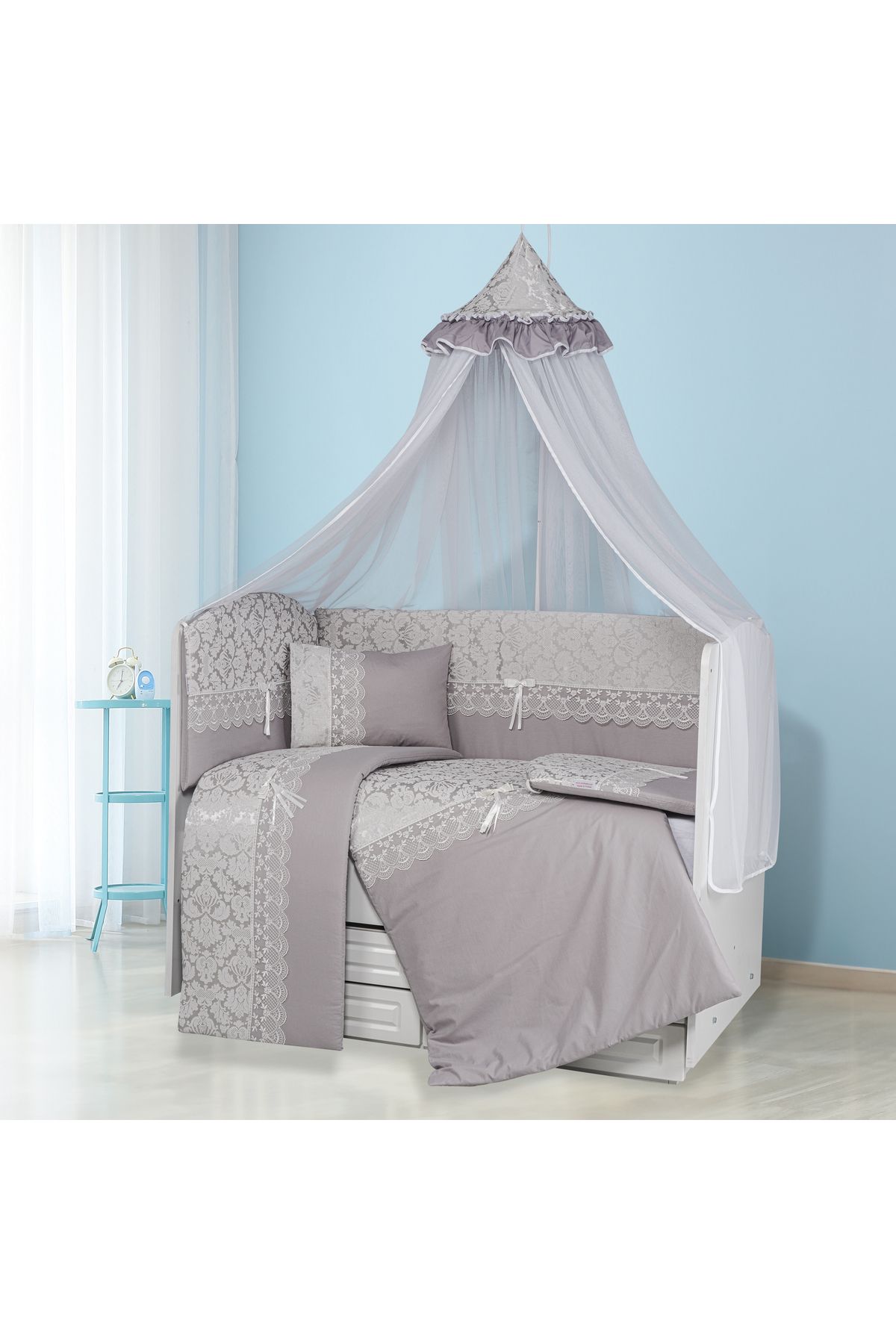 Tugu Home&baby Ebrar %100 Pamuk 9 Parça 70x130 Cm Beşik Uyku Seti,bebek Uyku Takımı,anne Yanı Set