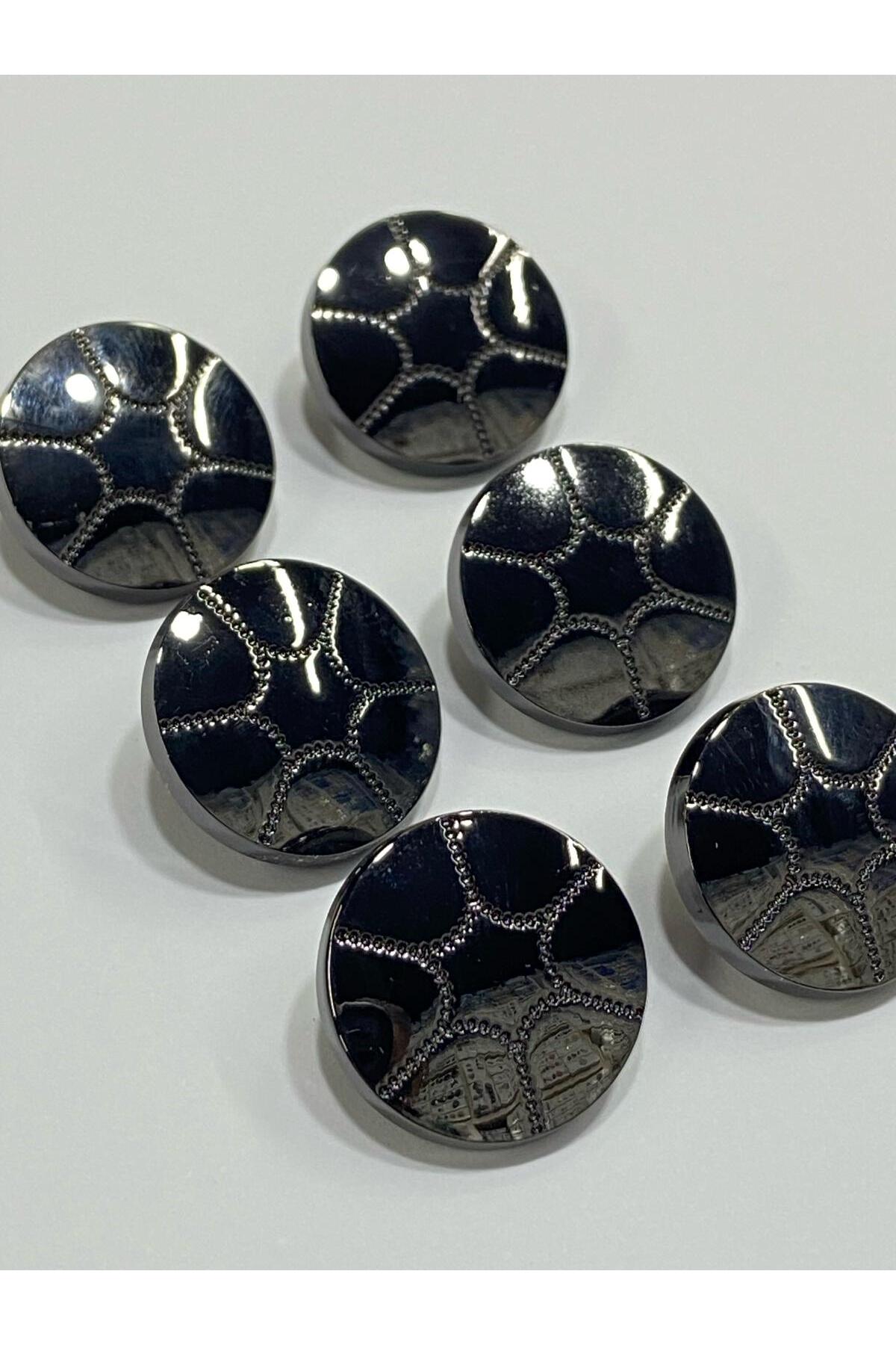 Metal Button/Cardigan Vest Length/ Set of 6/1,8 cm/jx026/Anthracite