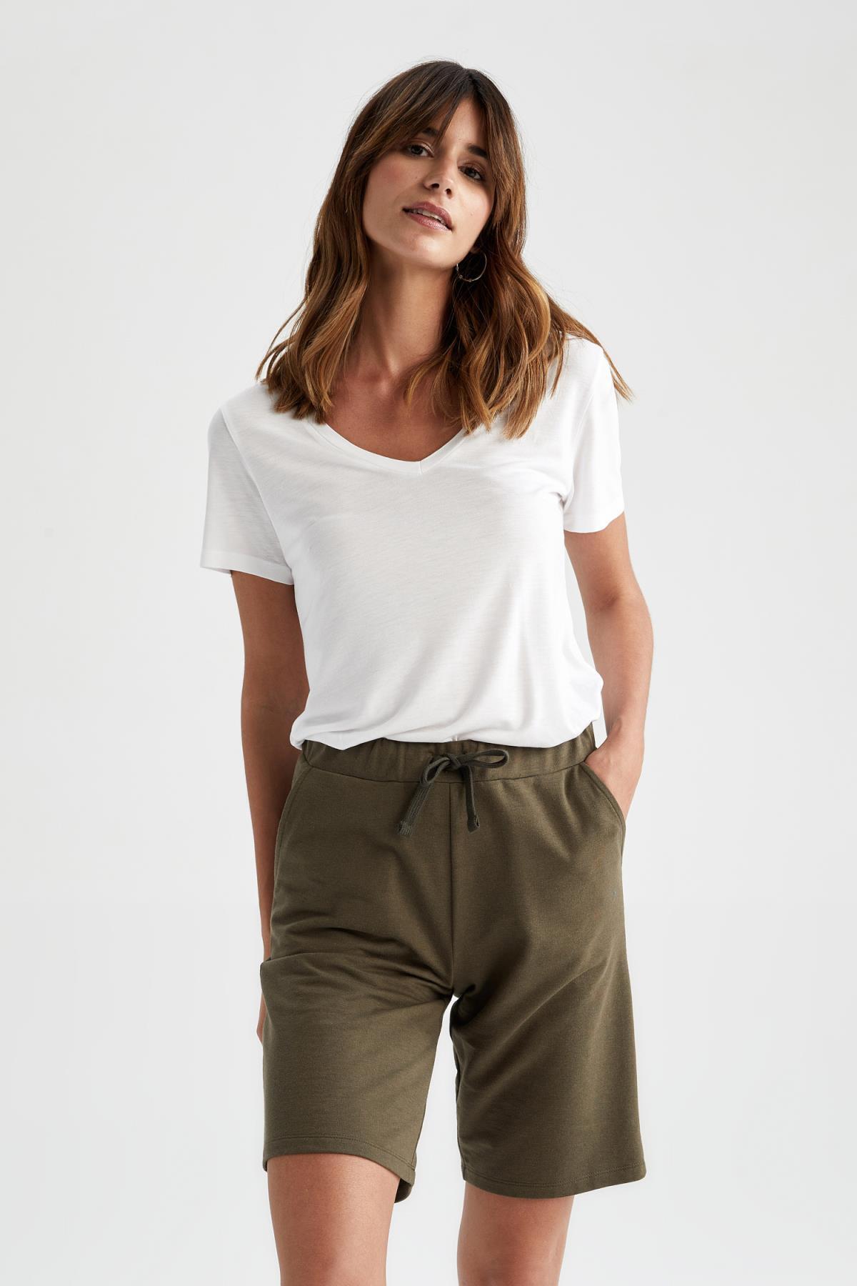 شورت و شلوارک مردانه خاکی دفکتو | N7439AZ.20SP.KH211 اورجینال - تصویر 2