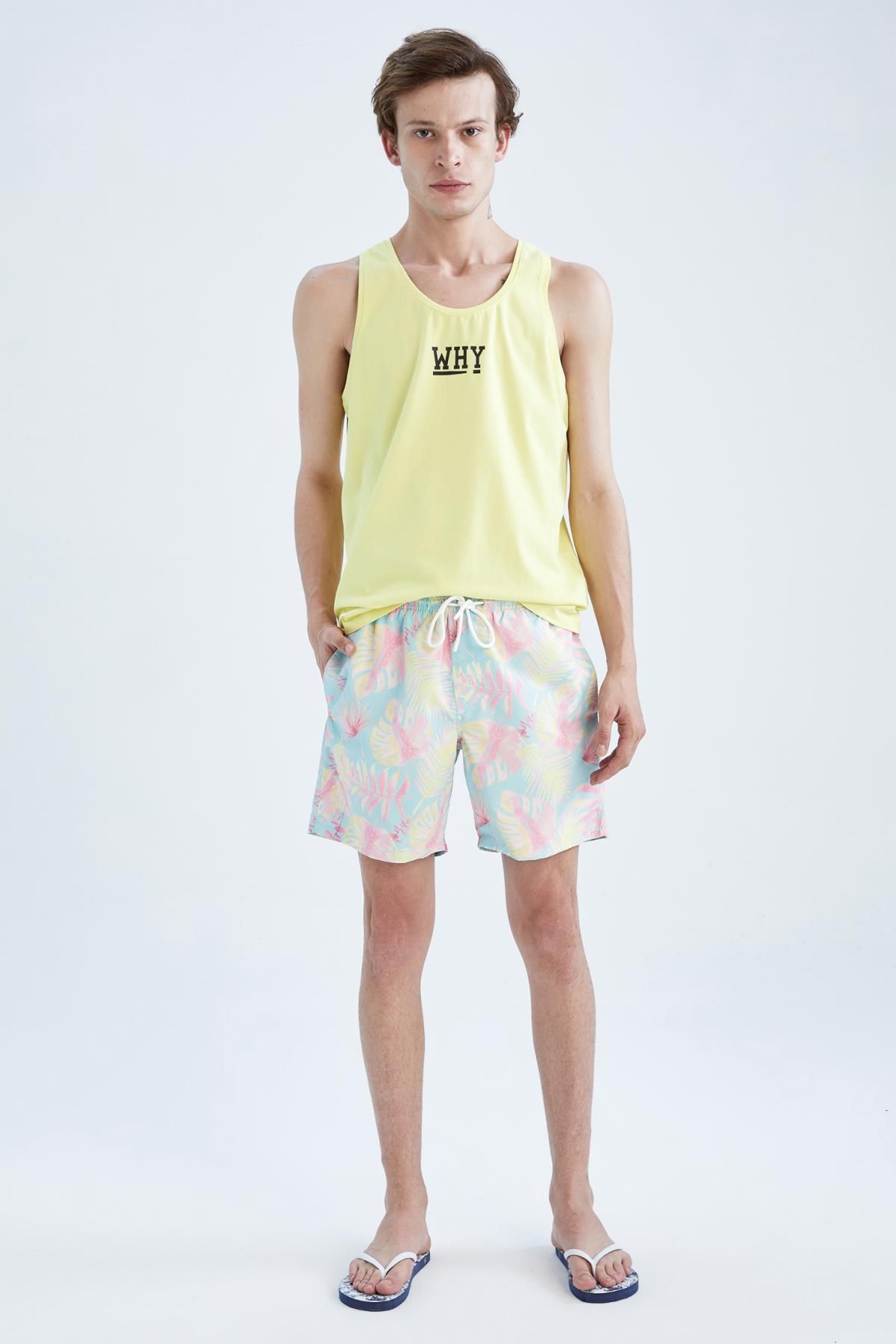 DeFacto-Regular Fit Short Length Patterned Sea Shorts W9770az22hs 2