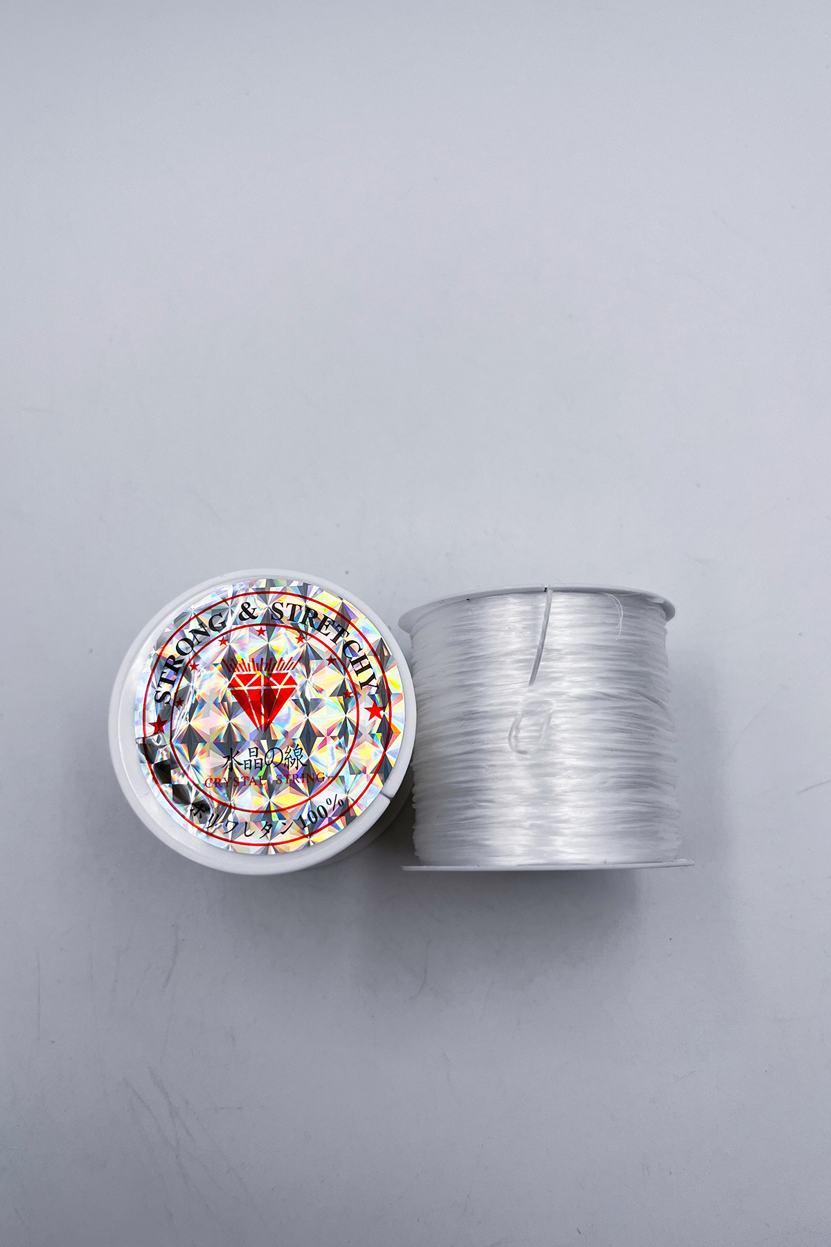 Ebruli Boncuk 0.8 mm Silikonlu Lastikli Misina Esnek Takı Yapımı Aksesuar(2 ADET-37 METRE)