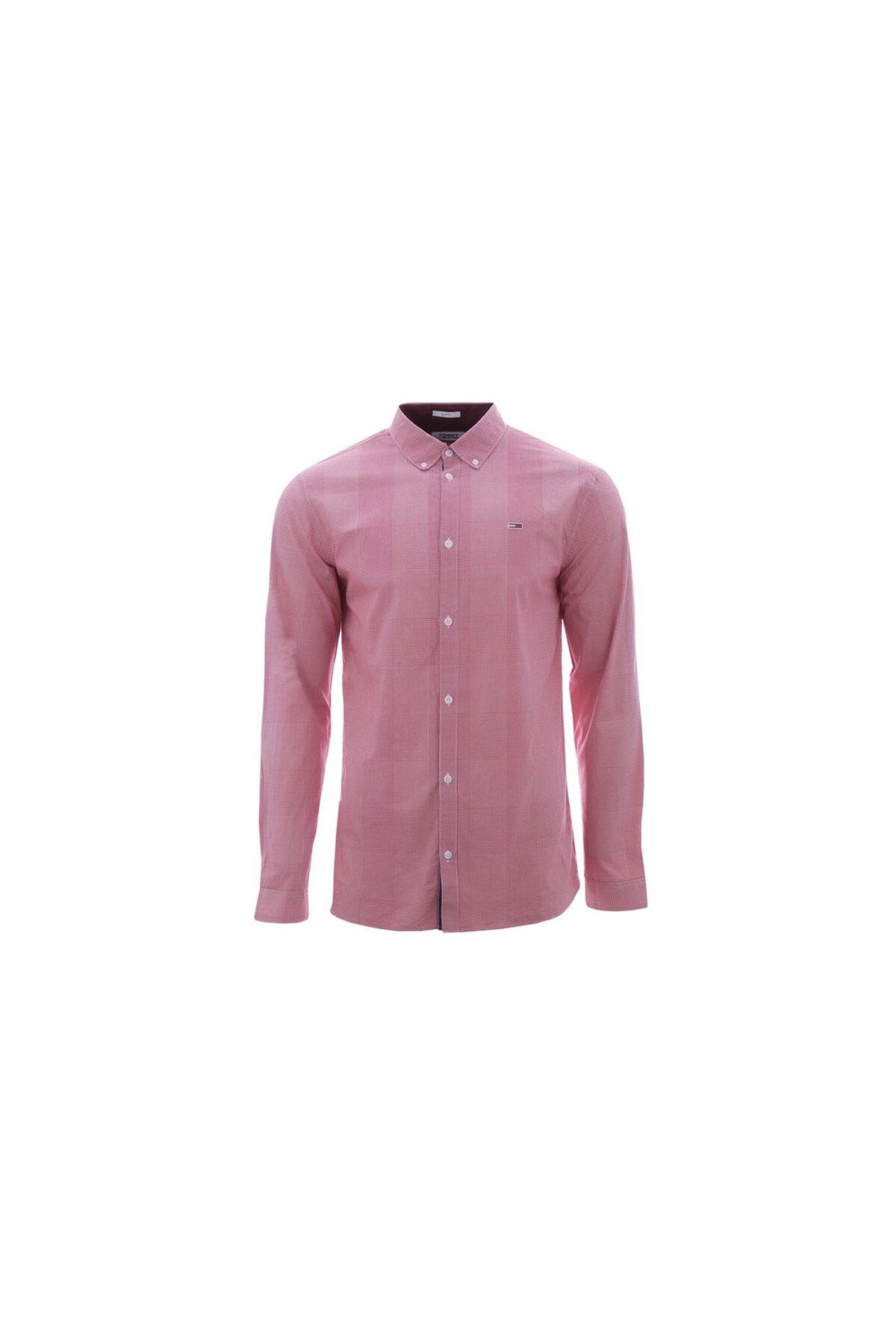 پیراهن / بلوز دکمه دار صورتی مردانه DM0DM08393 XLK اورجینال Tommy Hilfiger
