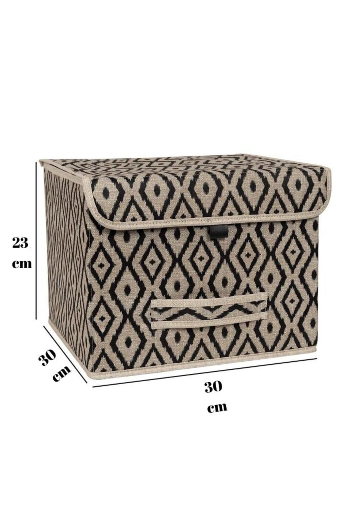 Flosoft-2 Pieces Multi-Purpose Box with Lid, Closet Shelf Organizer, Decorative Storage Box Set of 2 5