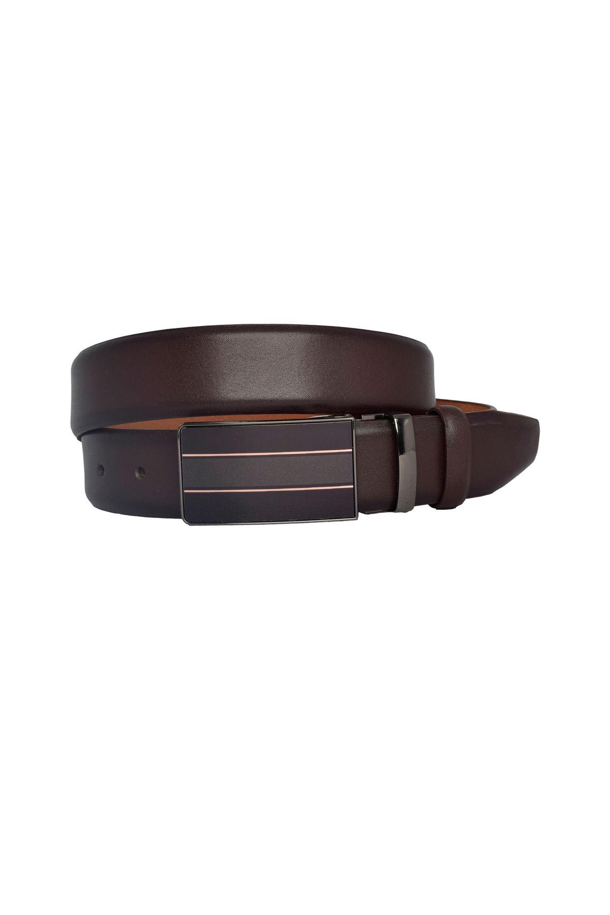 GoDeri-100% Genuine Leather, COVERED BUCKLE, Dark Brown Classic, Fabric Trouser Belt 3.5 Cm_black2_cockyard 4
