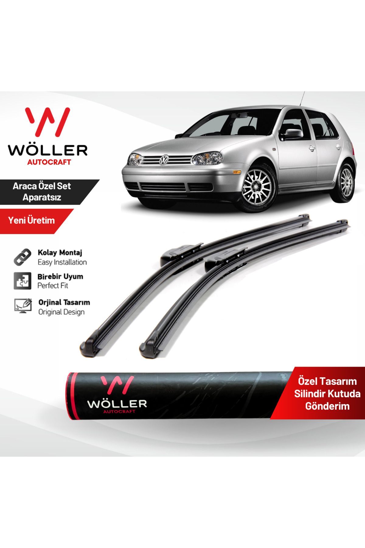 Wöller Volkswagen Golf 4 Стеклоочиститель 1998 2004 Комплект стеклоочистителей Специально для автомобиля wöllersacak422