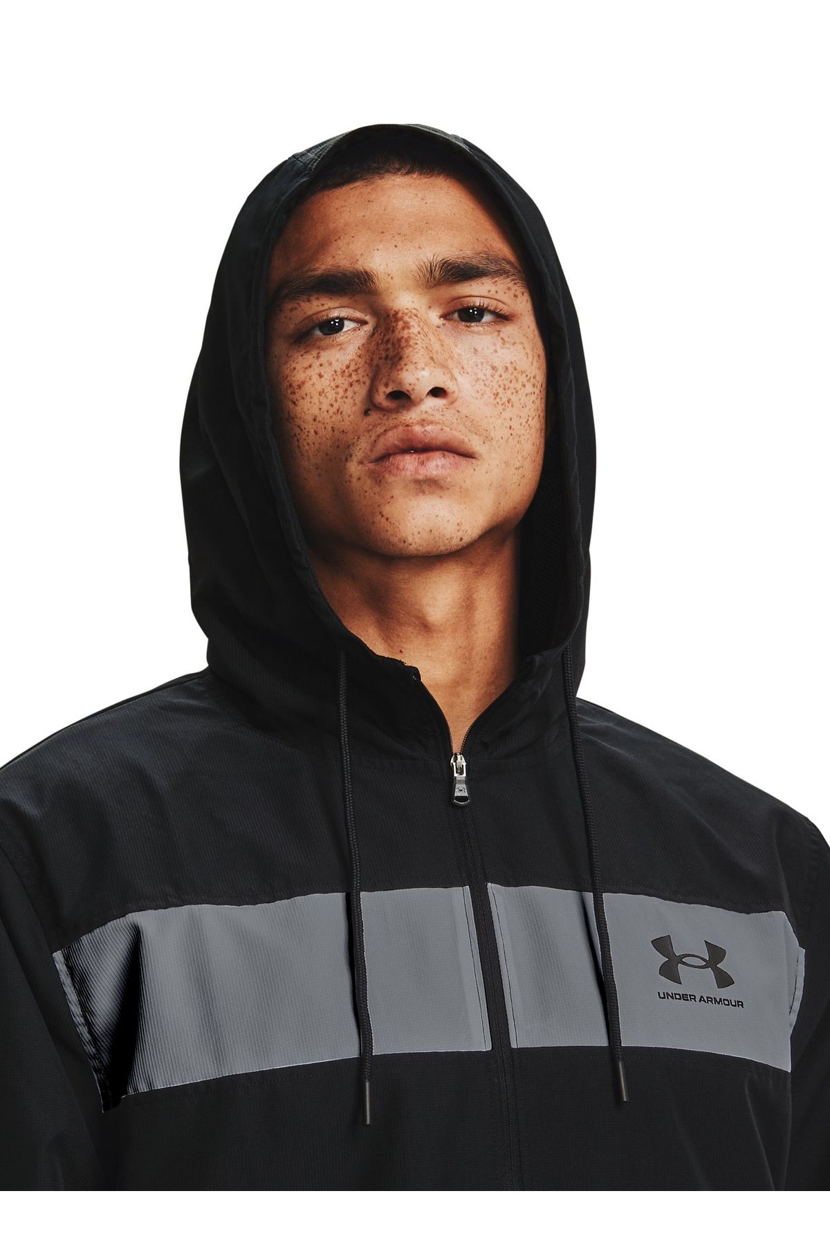 بارانی و بادگیر مشکی مردانه یقه سیاه با سیم پیچ فراوان 1361621 001 UA Sporttyle Under Armour
