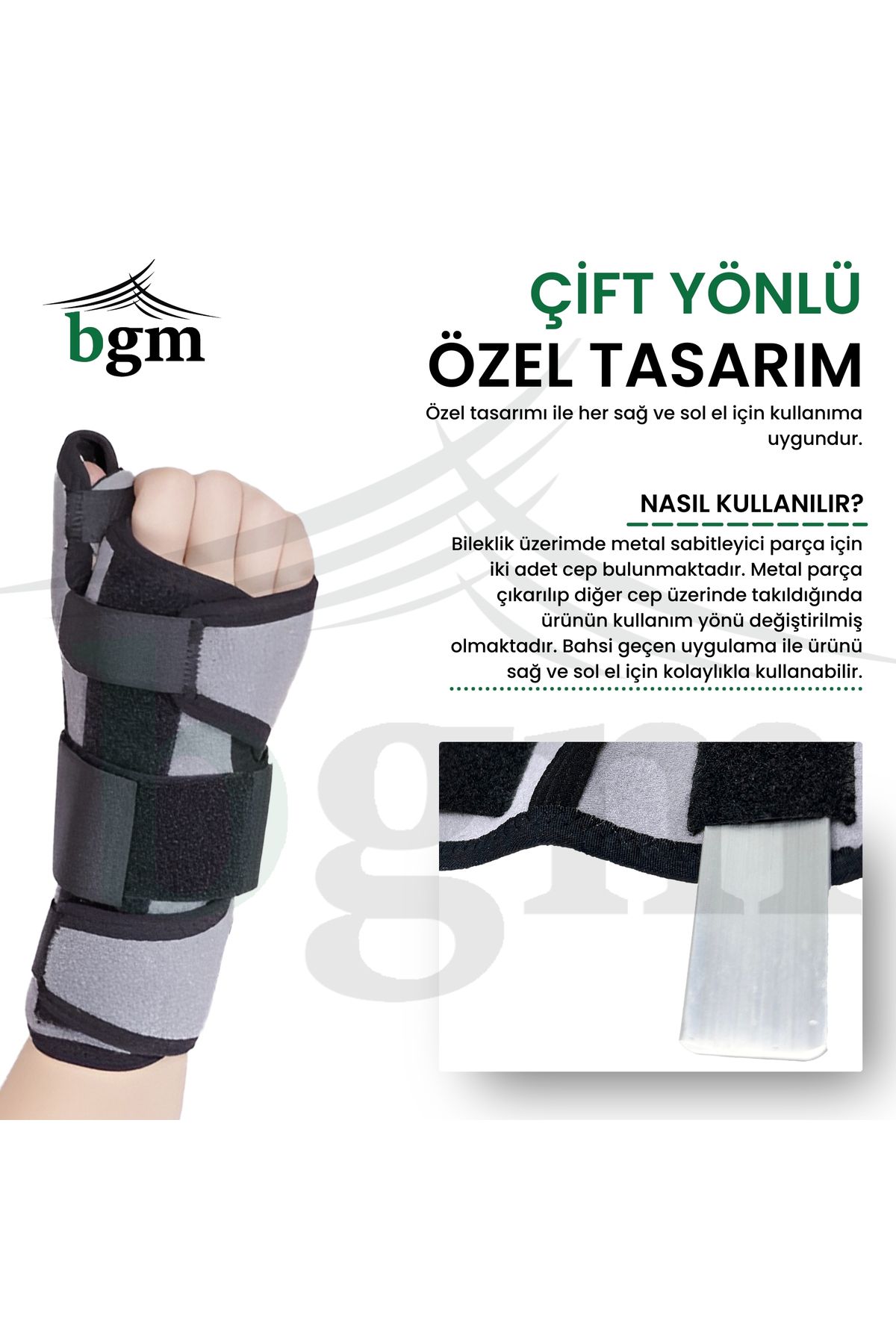 مچ بند آتل دار خاکستری دست Spinti با کیفیت بالا شلیک به سمت راست چپ دو راه BGM