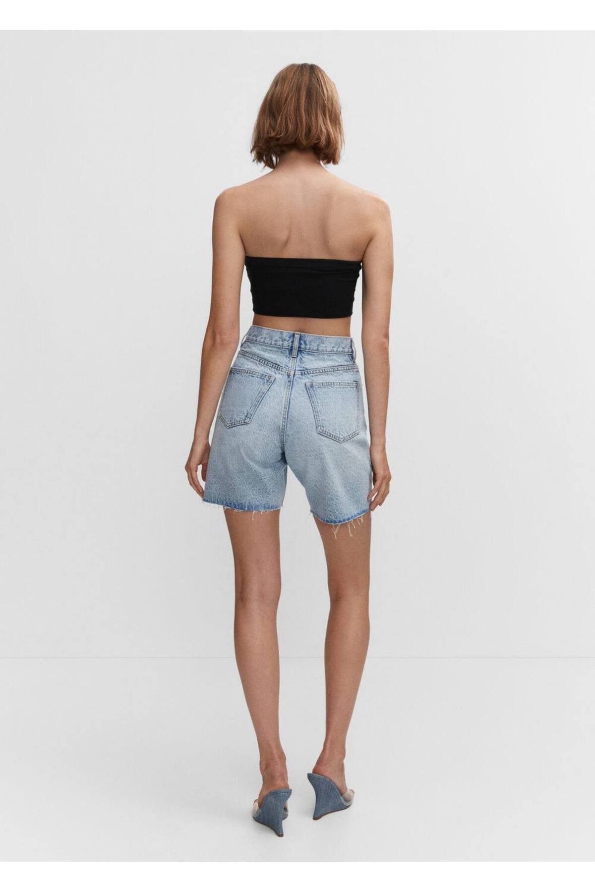 MANGO Dekoratif y rt kl denim bermuda ort