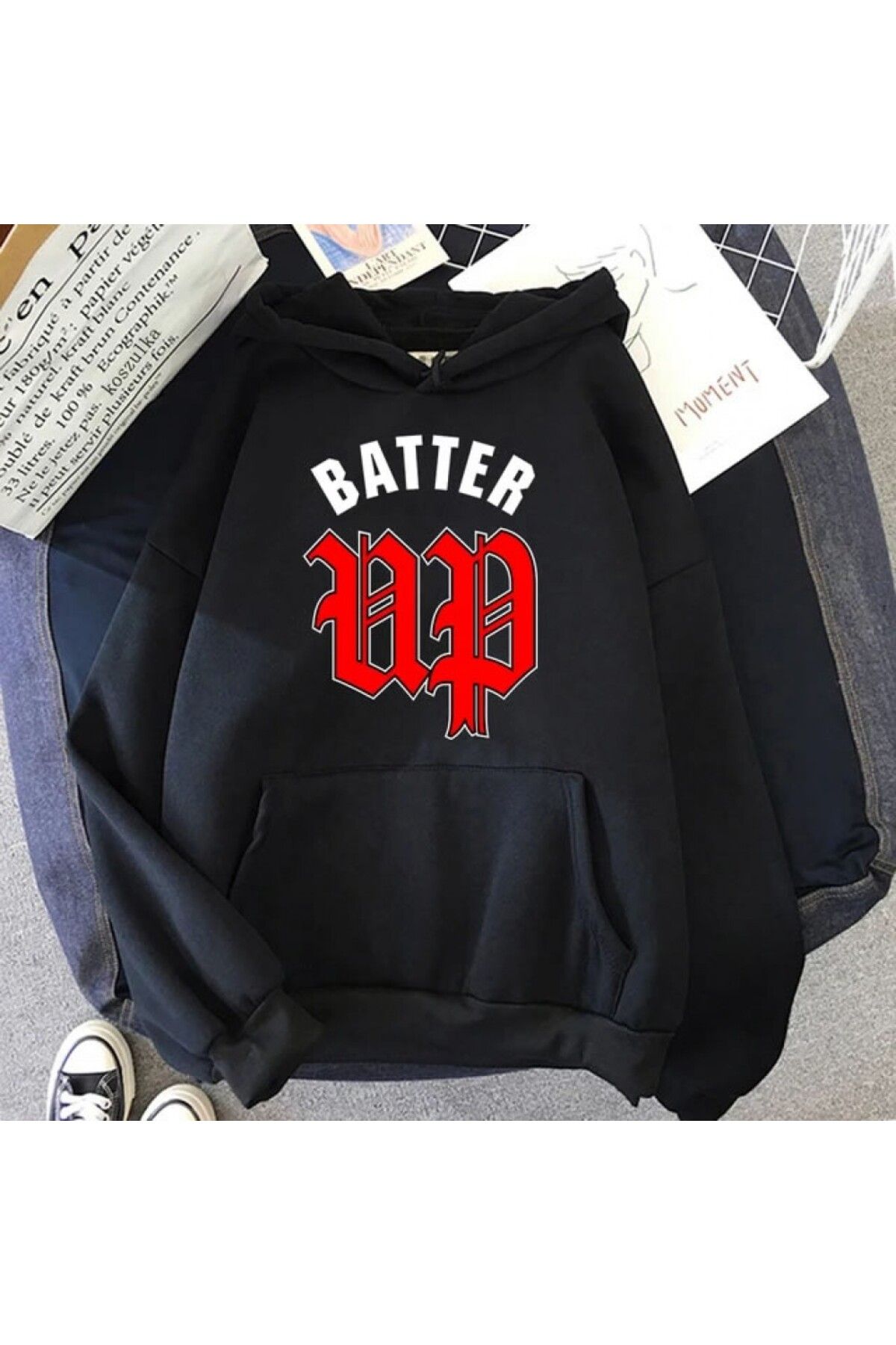 Korefanzin BABYMONSTER Batter Up Hooded Sweatshirt- Trendyol