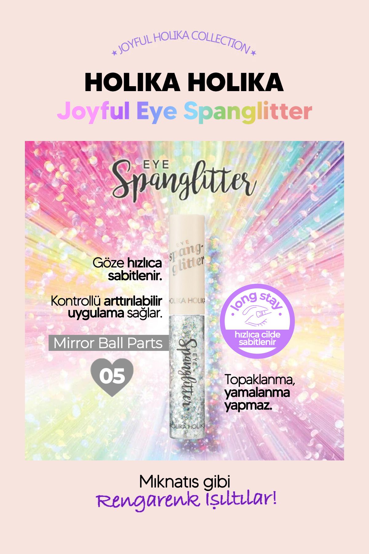سایه چشم درخشش ژل شدید کره ای روند HOLIKA EYE SPANIGLTER Holika Holika