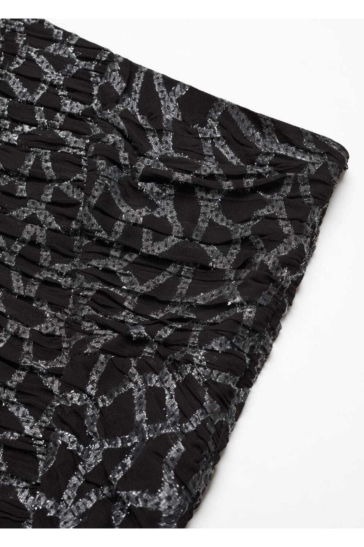 MANGO Woman-Gathered Glitter Skirt 5