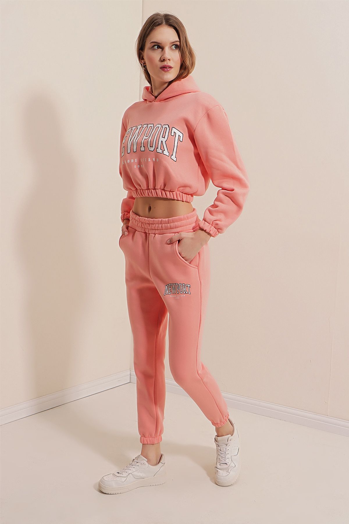 Bigdart-55397 Printed Tracksuit Set - Pink 4