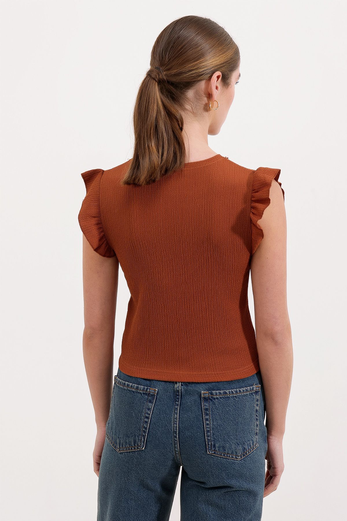 Bigdart-Hellbraune Strickbluse – Modell 0430 8