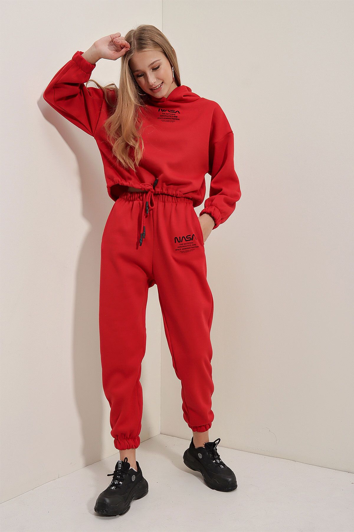 Bigdart-55313 Nasa Printed Tracksuit Set - Red 2