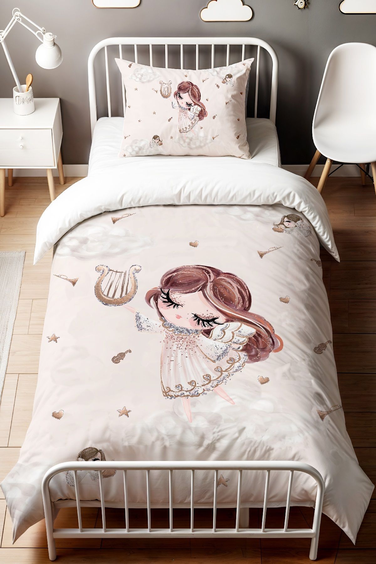 EVPANYA-Musician Fairy Patterned Single Baby Kids Bedding Set 2