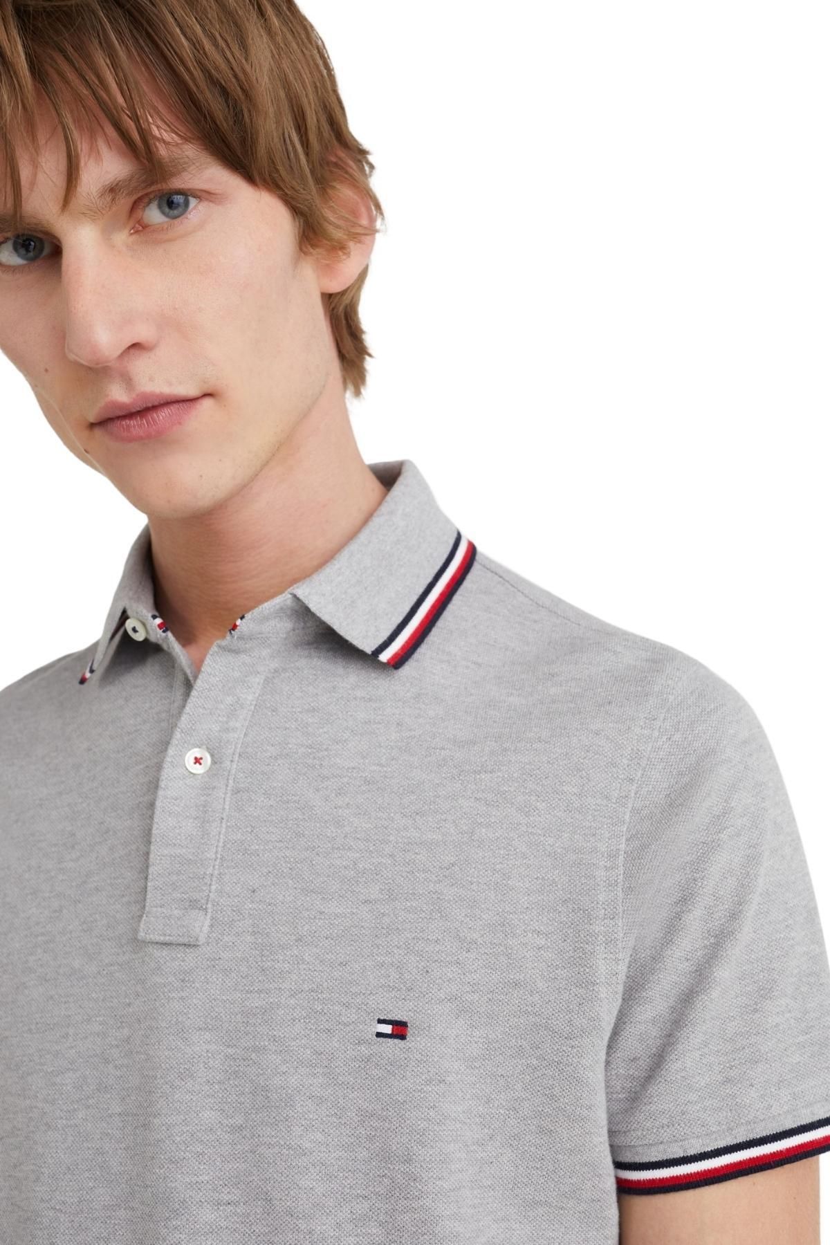Grey tommy hilfiger polo shirt store