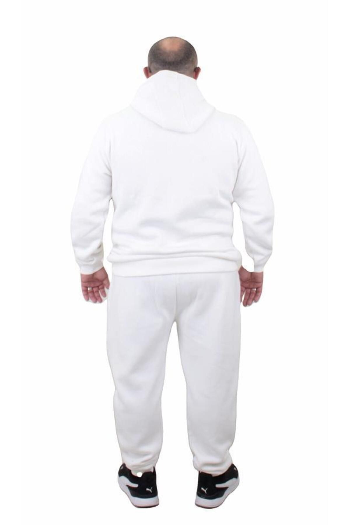 Starbattal-Large Size 3 Thread Tracksuit Set Basic Tk710 Ecru 4
