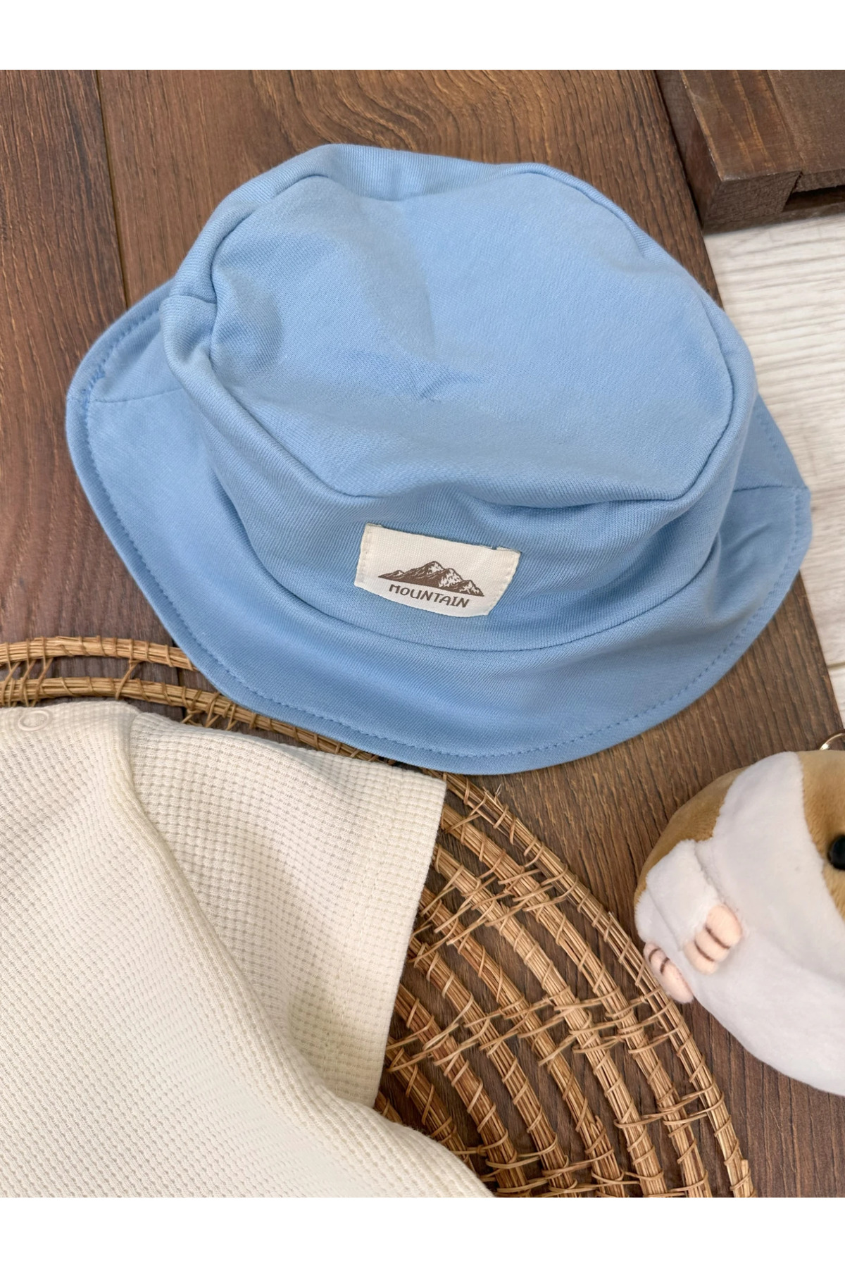 Babexi Oversize Safari Şapkalı Cep Detaylı Omuzdan Çıtçıtlı Waffle Tshirt Yazlık Erkek Bebek Takım fotoğrafı 3 (önizleme)