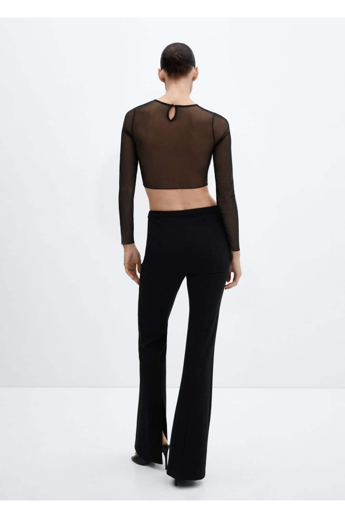 بافت و پلیور زنانه مشکی منگوMANGO | 57039119 اورجینال - تصویر 4