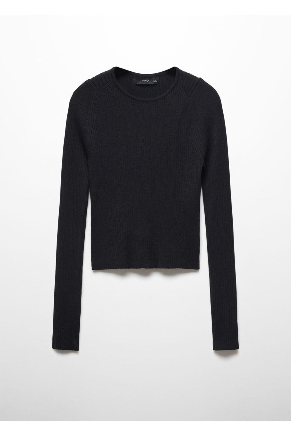 MANGO Woman-Round neck rib sweater 3