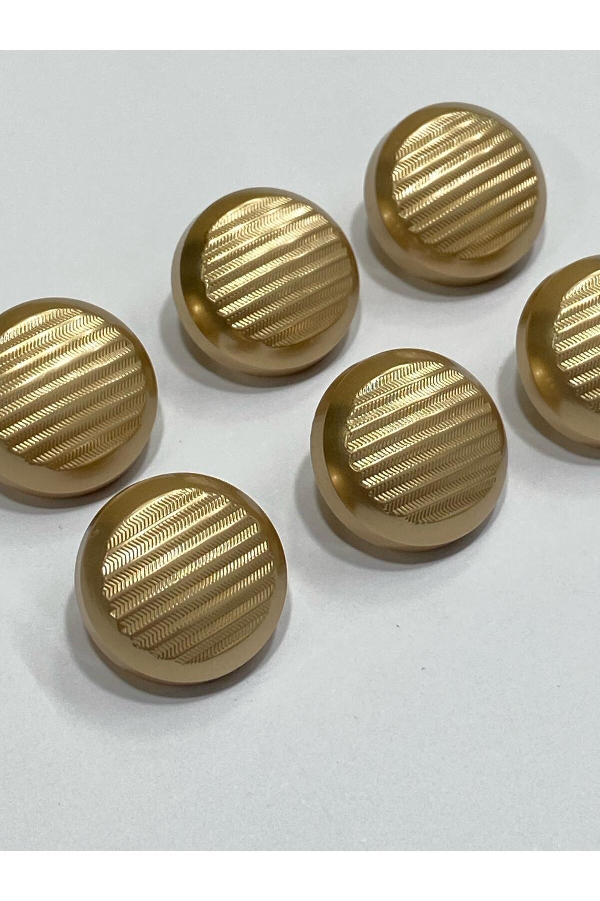Metal Button/Cardigan Vest Length/Set of 6/1.8 cm/jx30/Matt Gold