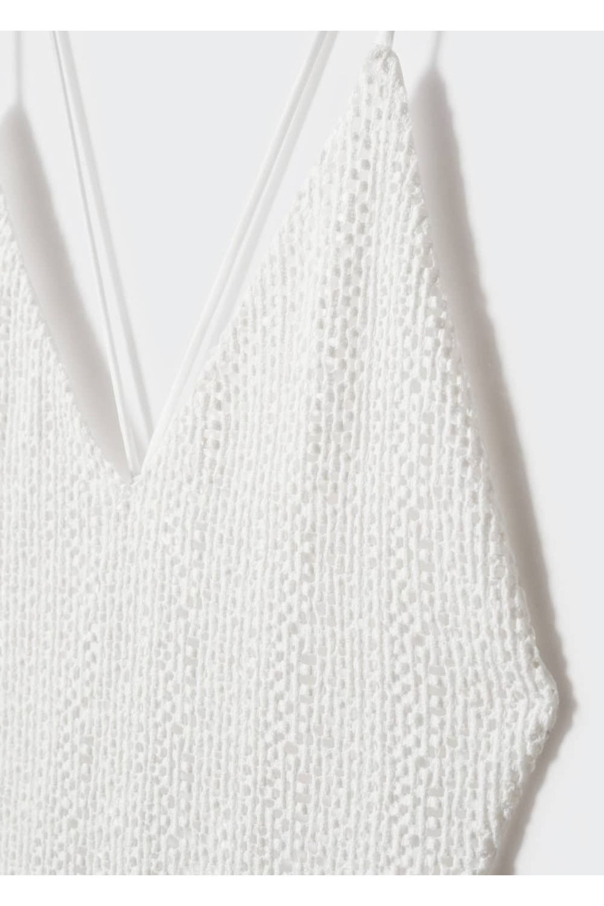 MANGO Woman-Rochie texturată cu spatele încrucișat 6
