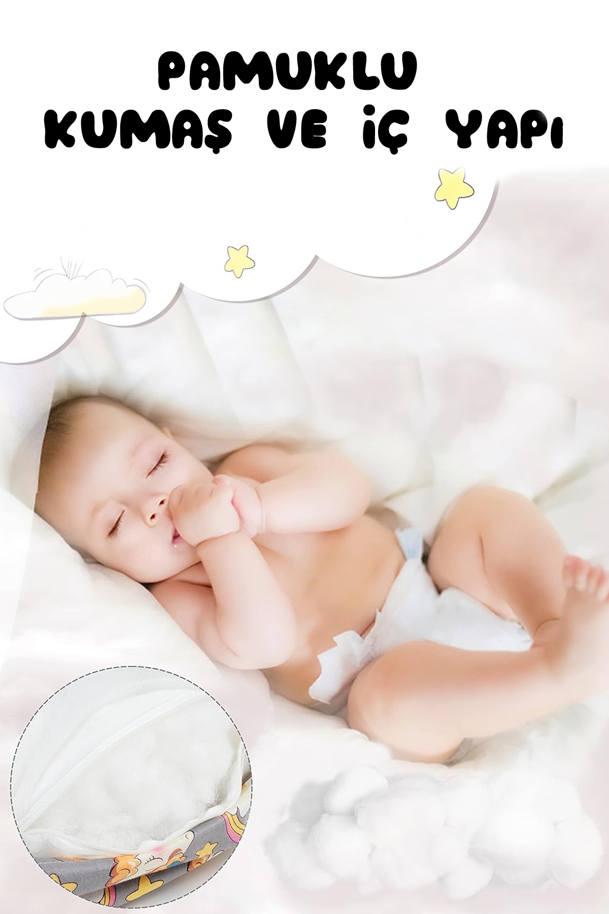 BabyModa Kolay Temizlenebilir Çift Taraflı %100 Pamuklu Kumaş Bebek Emzirme Minderi Gri fotoğrafı 5 (önizleme)