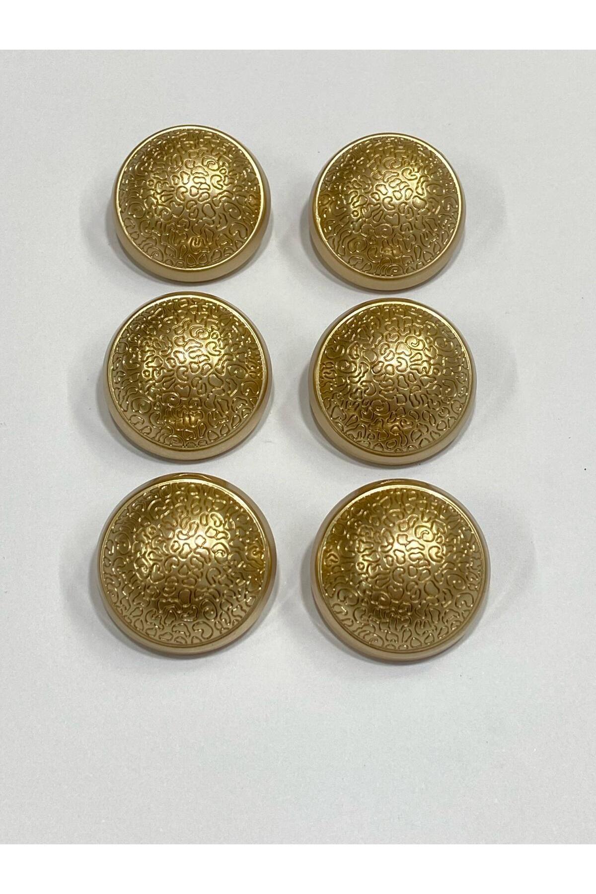 Metal Button/Coat Length/Set of 6/2,5 cm/jx019/Matt Gold