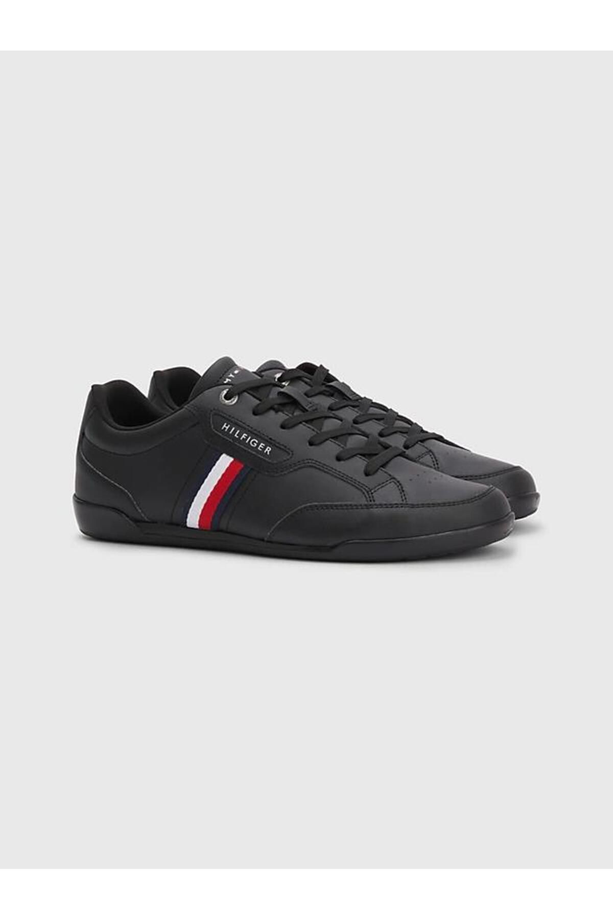 اسنیکر مشکی مردانه چرم کلاسیک Lo Cupsole اورجینال Tommy Hilfiger