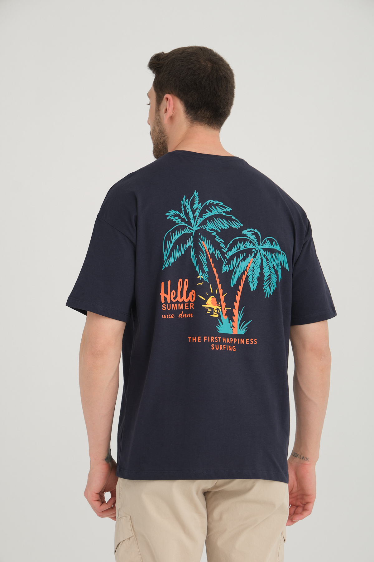 وایز تی‌شرت مردانه طرح دار سایز بزرگ طرح 100% پنبه