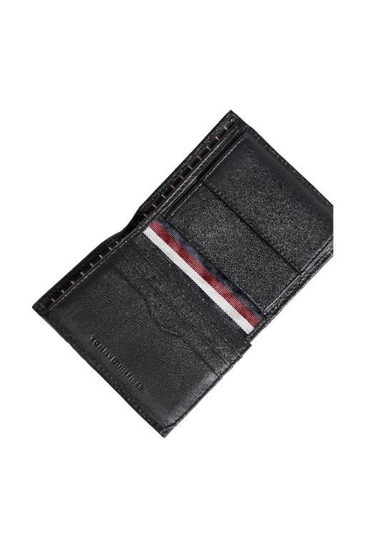 کیف پول مشکی مردانه سه گانه مرکزی اورجینال Tommy Hilfiger
