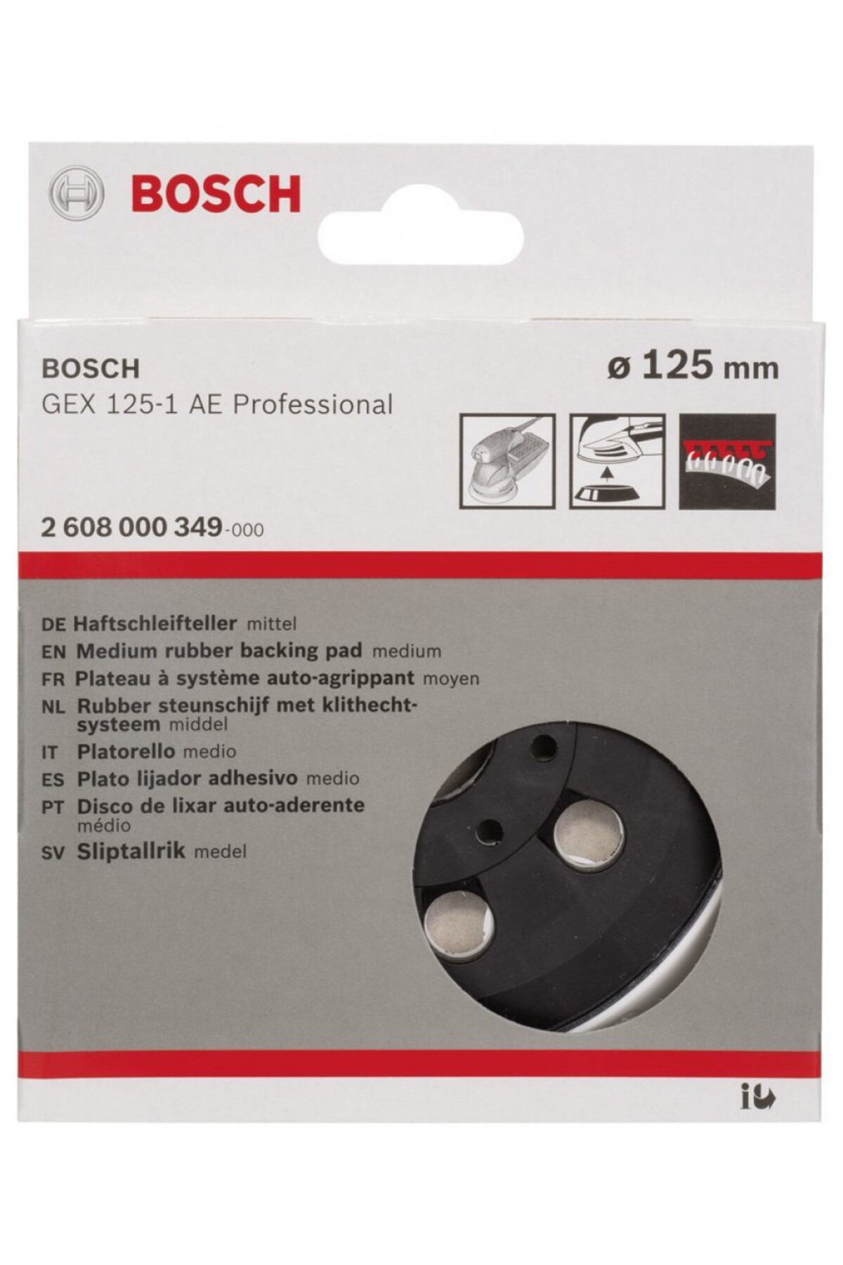 Bosch 125 Mm Zımpara Tabanı Orta Sertlikte (GEX) - 2608000349