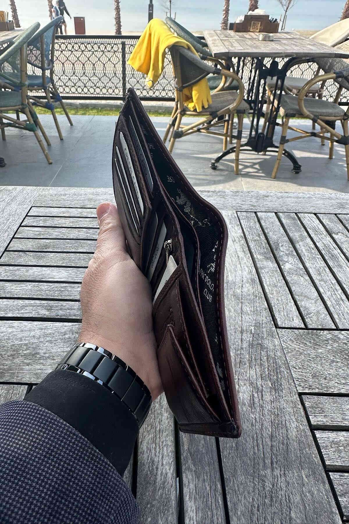 کیف پول مردانه واقعی مزدور قهوه ای 12 سانتی متر در 9 Dodo4men