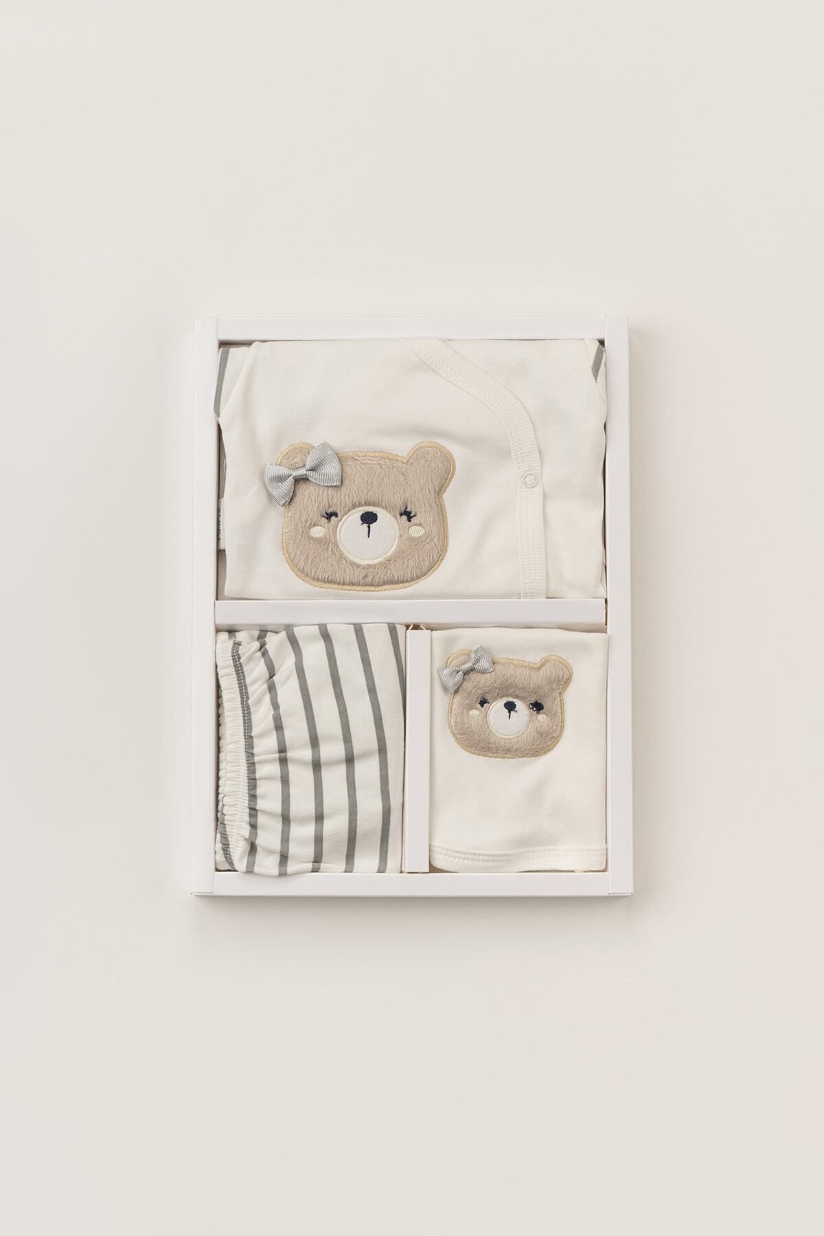 chemise dhôpital pour nouveau né en coton brodé süzene teddy bear coffret et cadeau