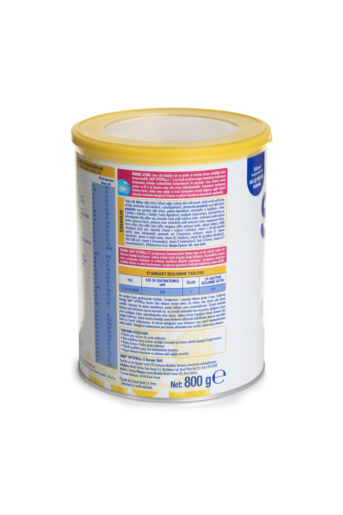 SMA OPTIPRO 3 Numara FOS-GOS 800 GR +1 Yaş 6`lı Avantaj Paketi (4800GR) fotoğrafı 4 (önizleme)