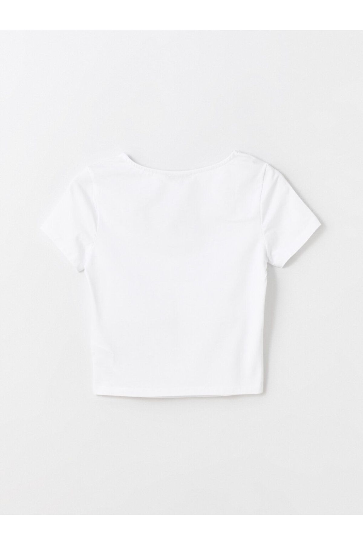 LC Waikiki-Square Neck Plain Short Sleeve Women's T-Shirt 7