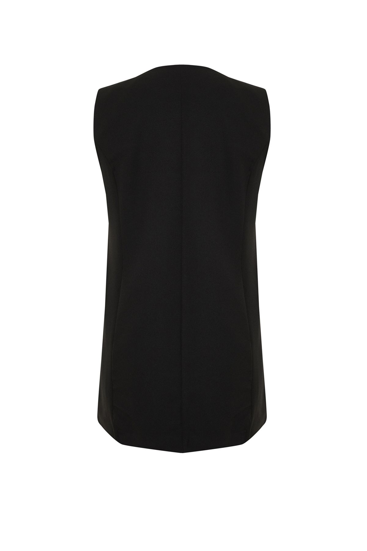 Trendyol Modest-Schwarze gewebte Weste mit Bindeverschluss vorne TCTSS24YL00003 8