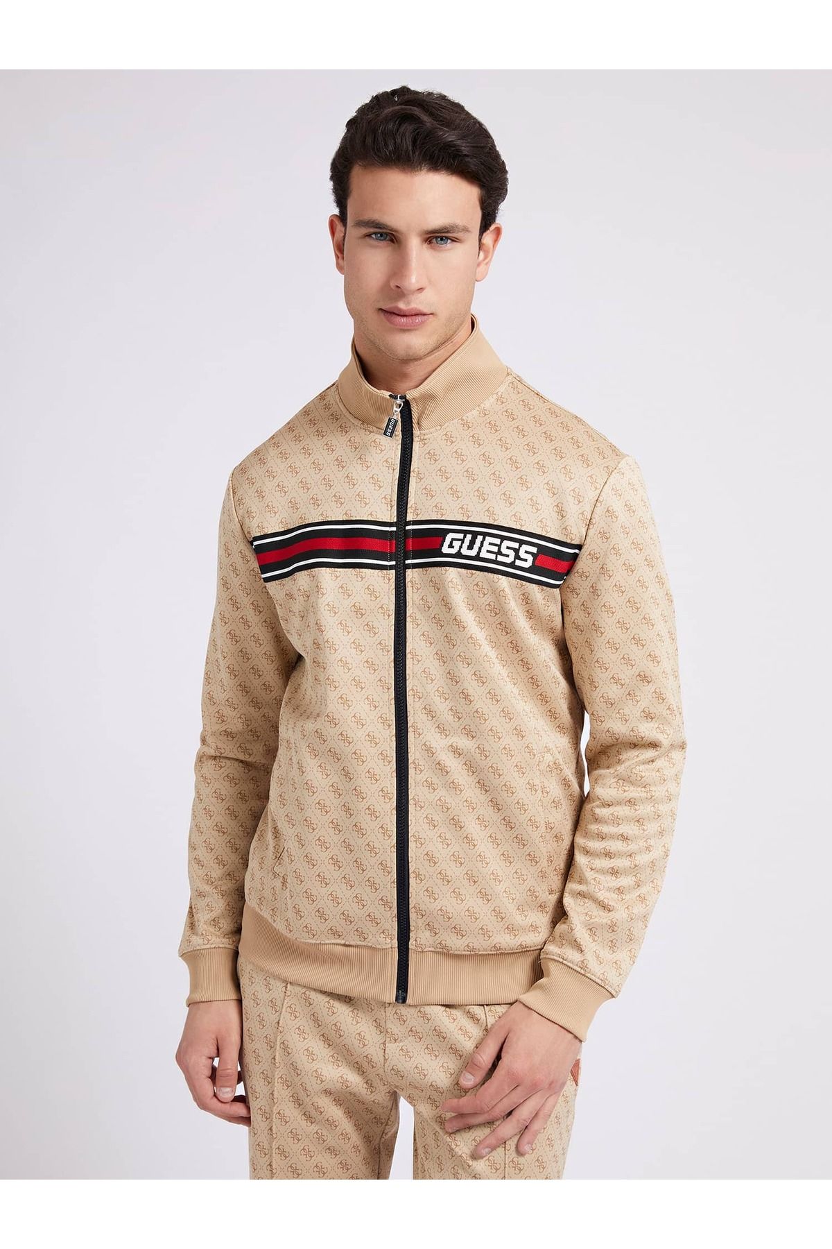 Guess men's quilted jacket with 2025 fleece collar