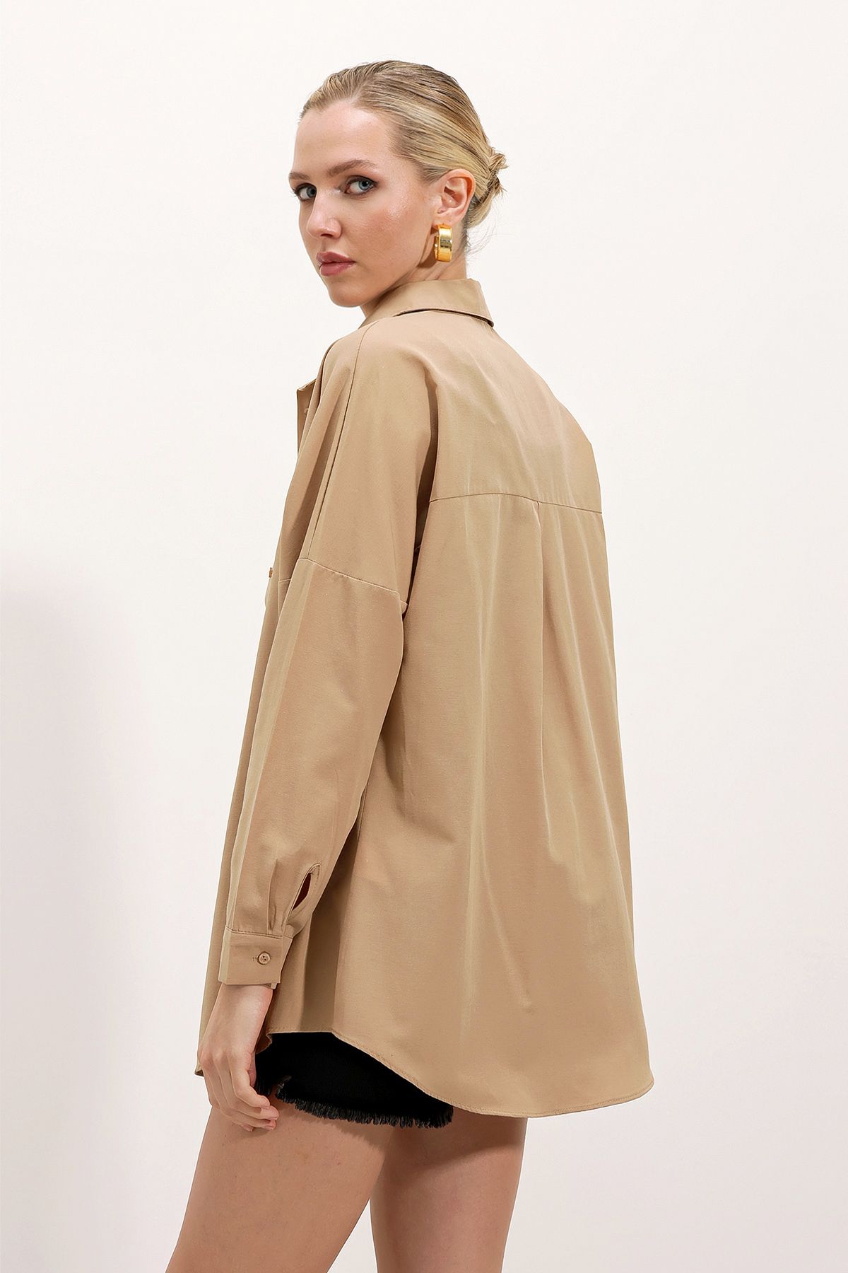 Bigdart-Długa koszula basic 3900 oversize – Biscuit 4