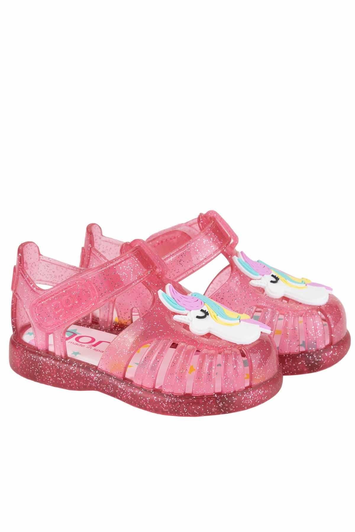 صندل صورتی دخترانه و پسرانه بچگانه کفش ان Unicornio Tobby Gloss S10309 057FUCSI IGOR