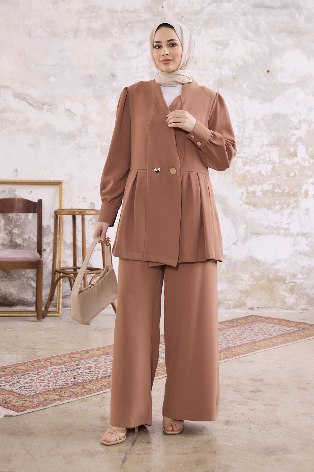 VAVİNOR Linda Ceket Pantolon Takım - CamelFiyatı, Yorumları - Trendyol