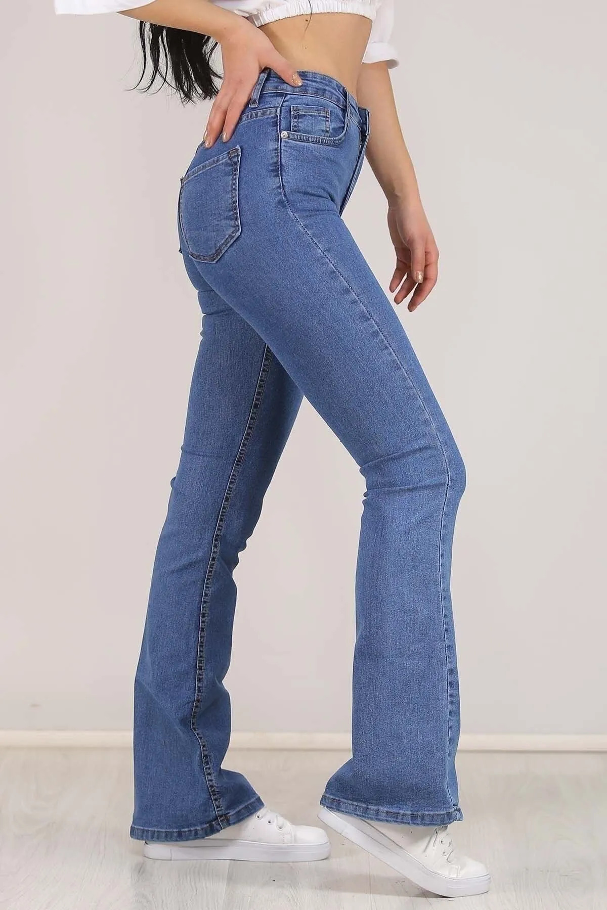 Ramrod Now Özel Tasarım Kadın Solmayan Yüksel Bel Likralı Toparlayıcı İspanyol Pantalon görsel 2