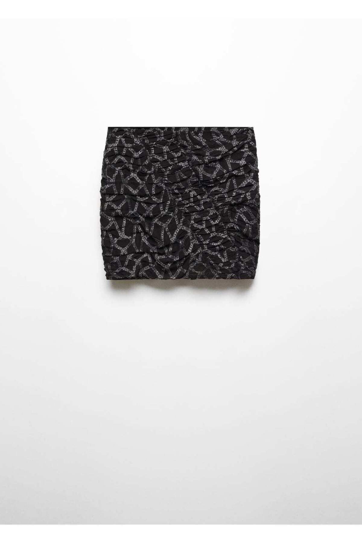 MANGO Woman-Gathered Glitter Skirt 3