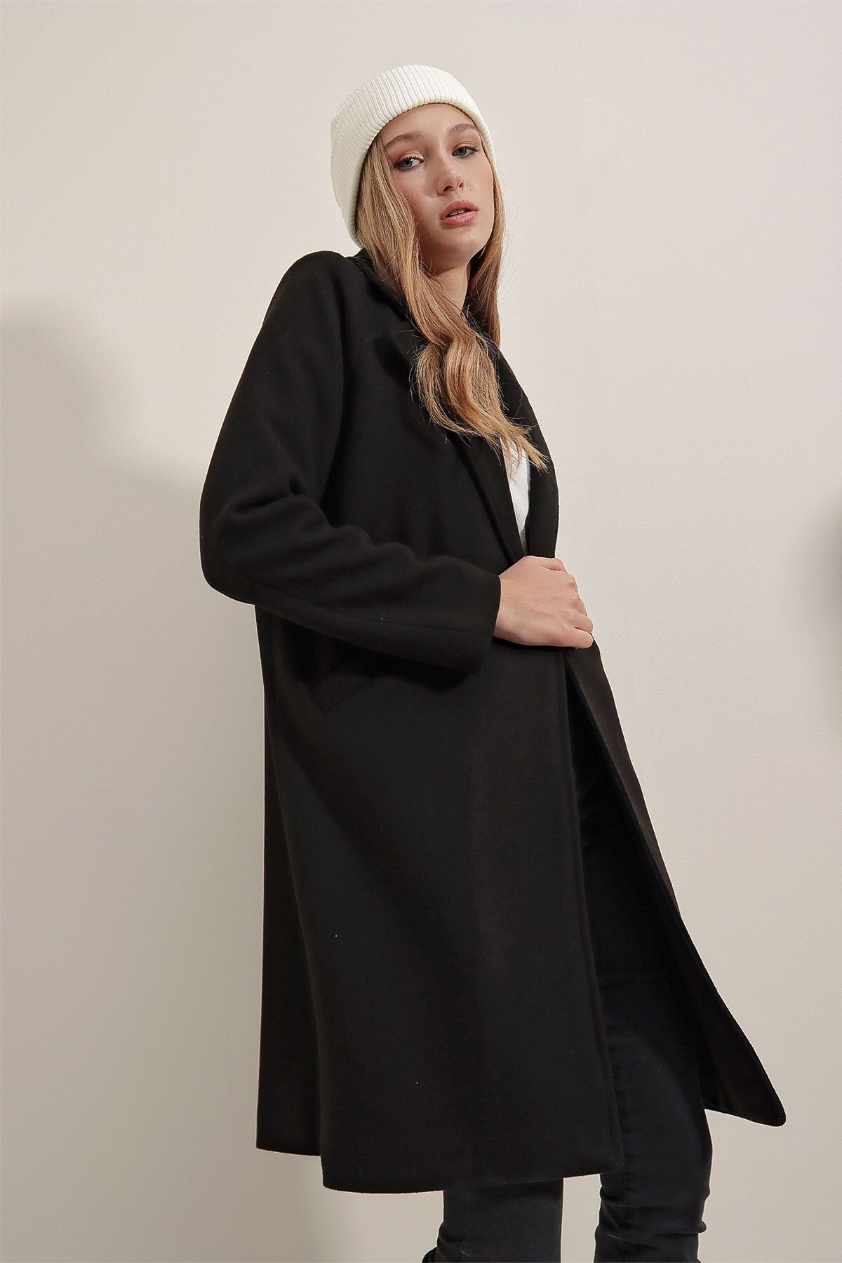 Bigdart-9085 Kaşe Coat - Black 4