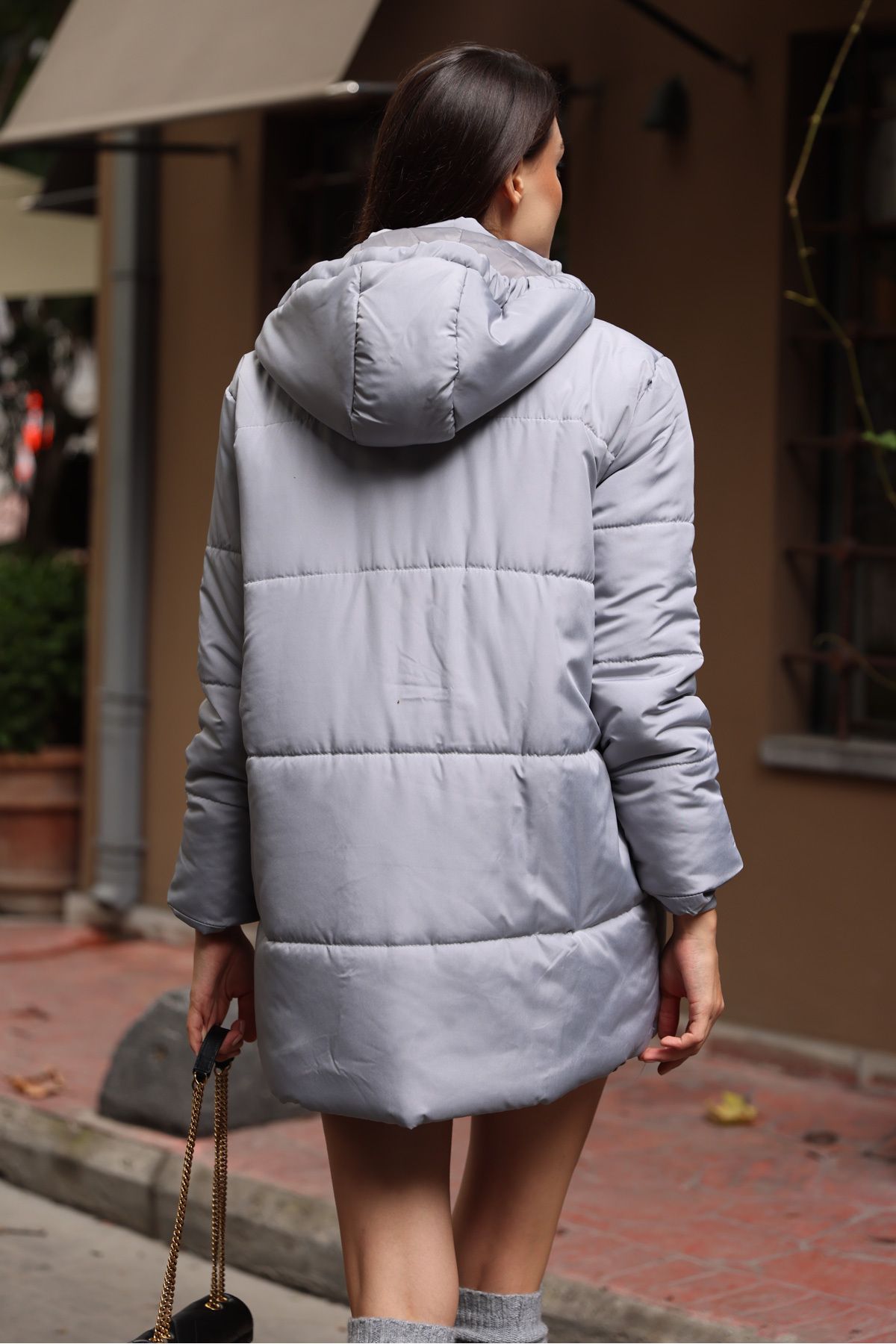 Bigdart-Hooded Oversize Puffer Jacket - Gray 7