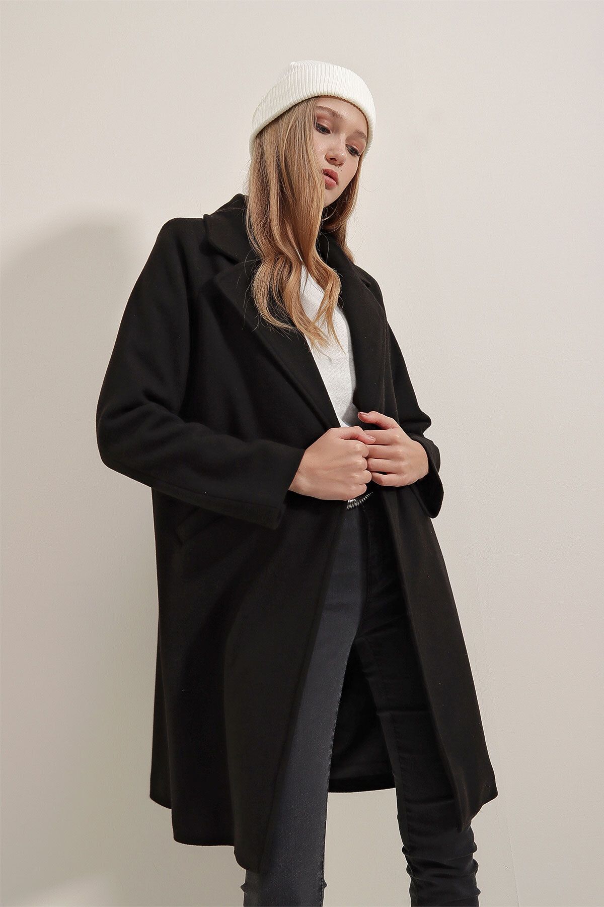 Bigdart-9085 Kaşe Coat - Black 3