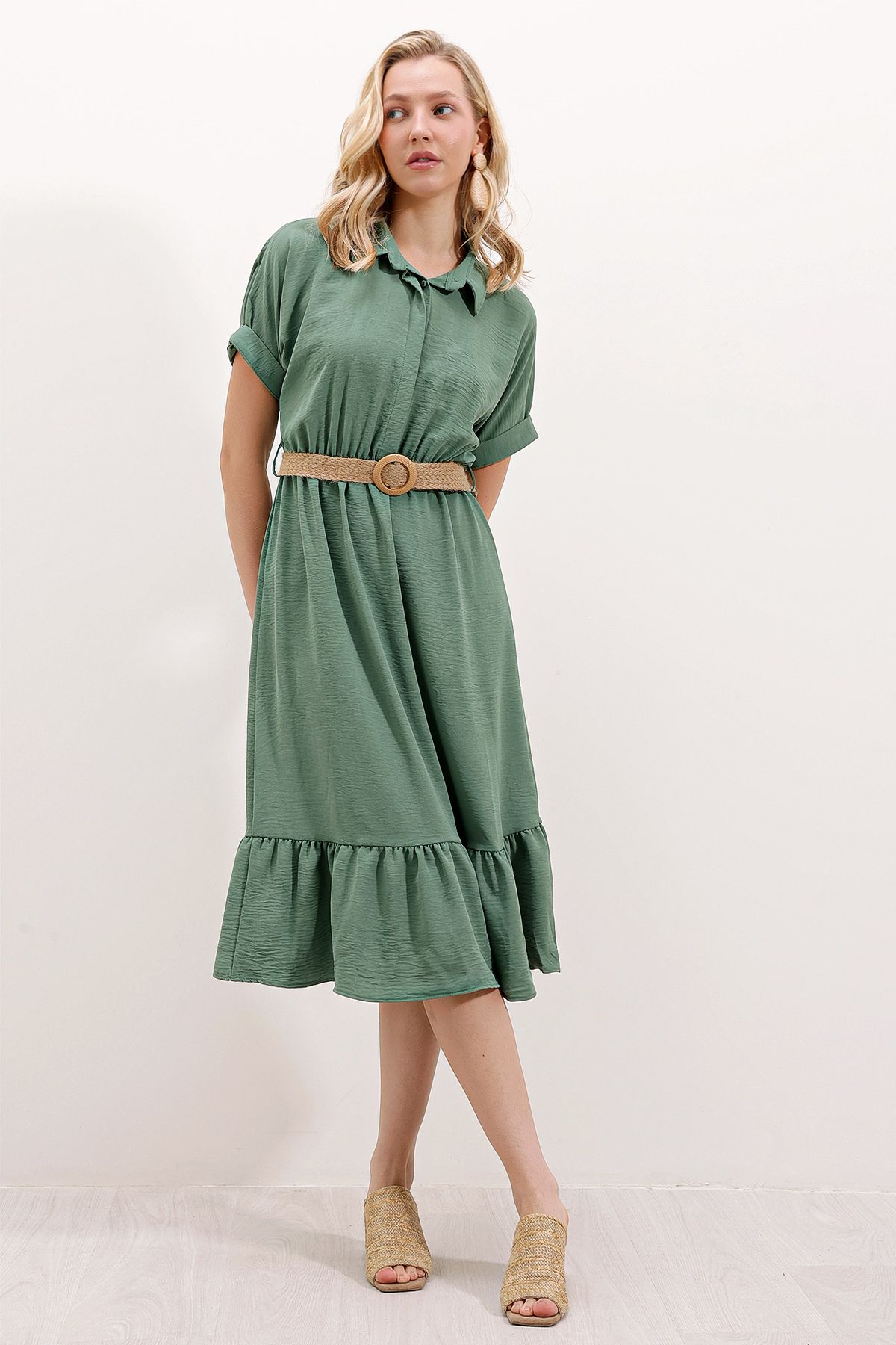 Bigdart-2292 Belted Dress - Mint 2