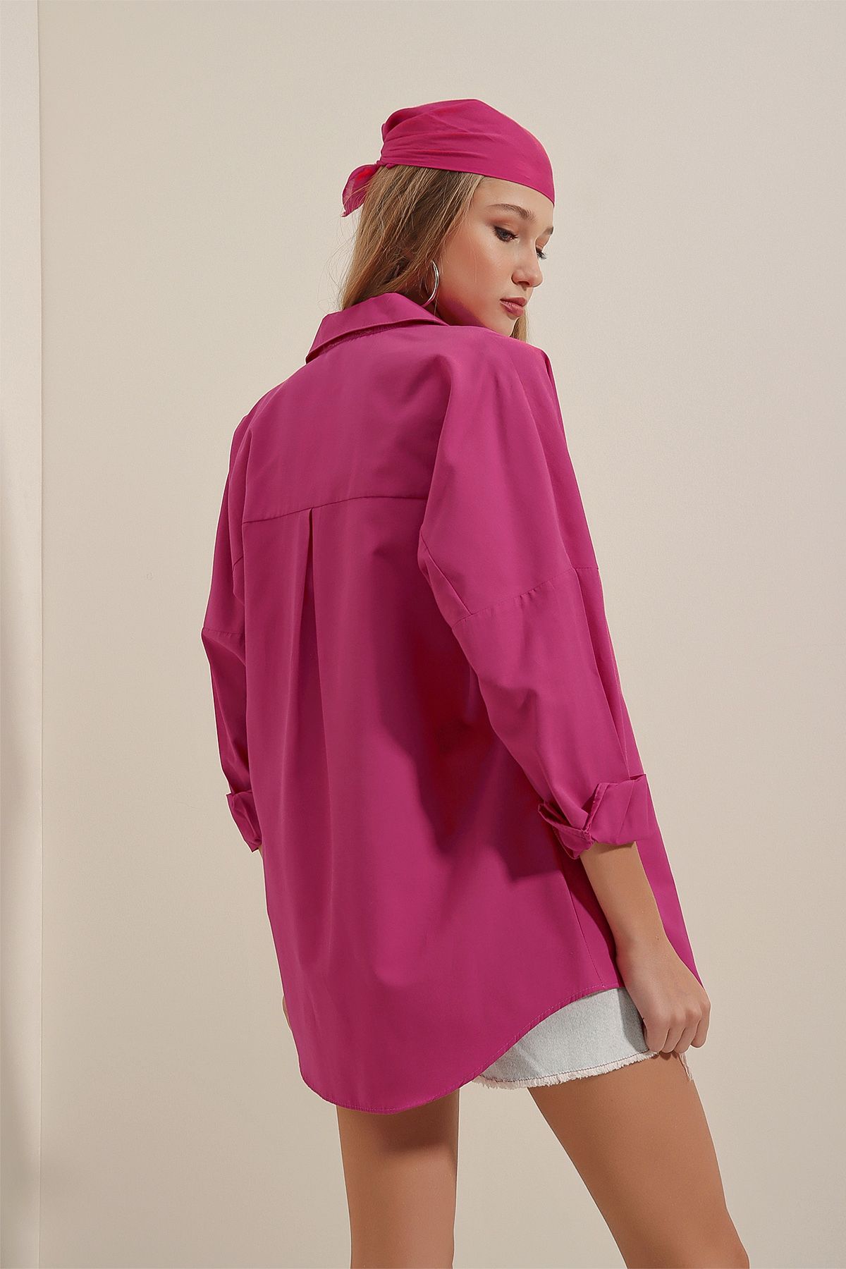 Bigdart-3900 Oversize Long Basic ing - sötét rózsaszín 7