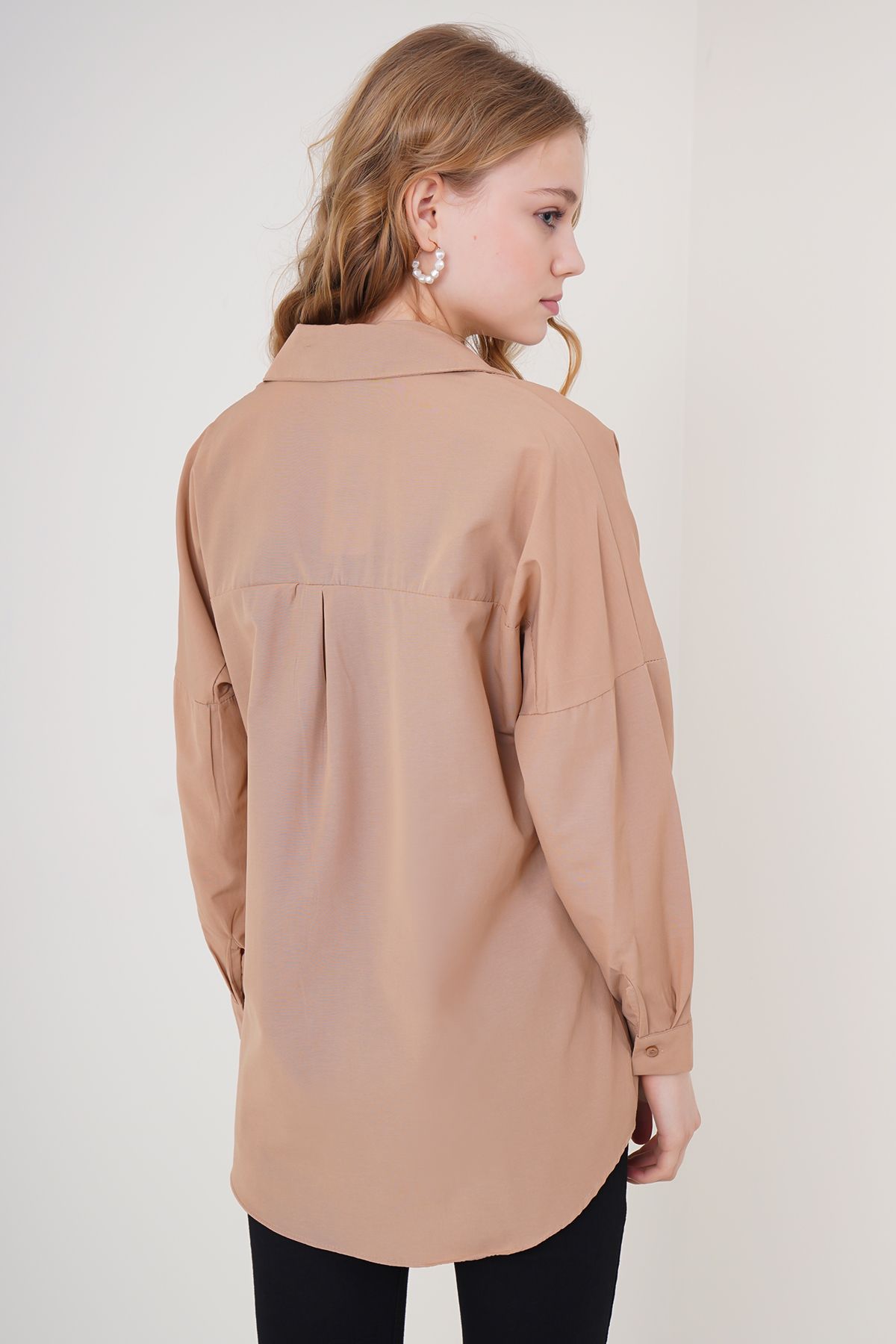 Bigdart-3900 Oversize dlouhá základní košile - Camel 5