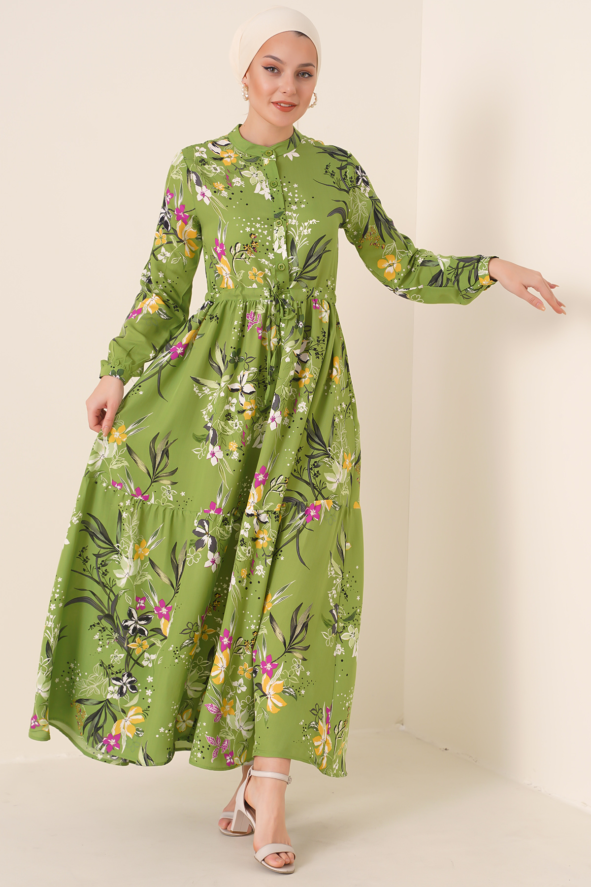 2144 Judge Collar Modest Dress - G.green